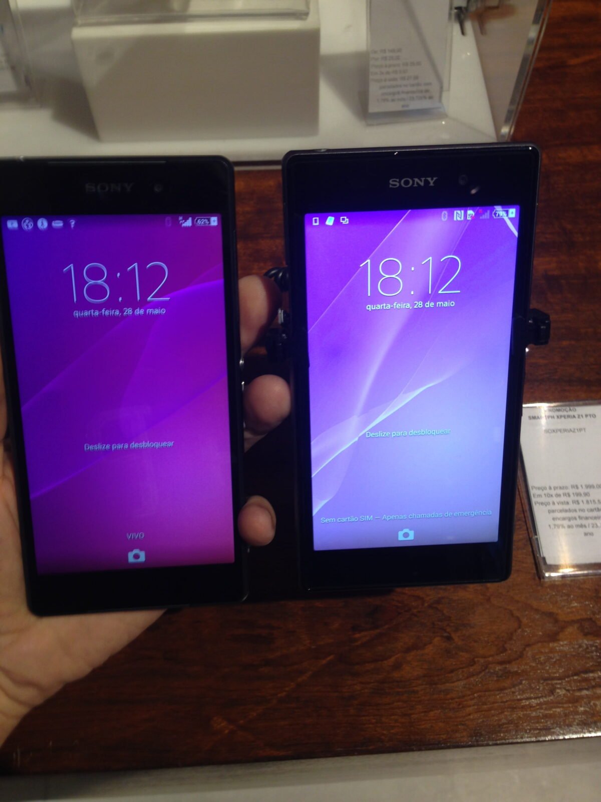 Xperia Z1 e Z2 lado a lado, mostrando que a Sony está certa do que está fazendo, o que é lindo tem que se manter