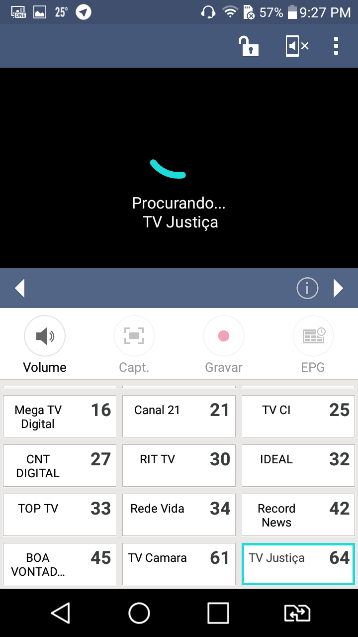 LG k10 sintonia de canais