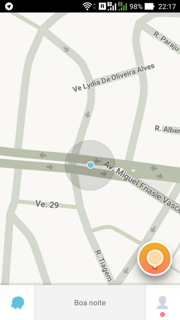 Nota tela do Waze 4.0 mais clean e rápida de reportar problemas