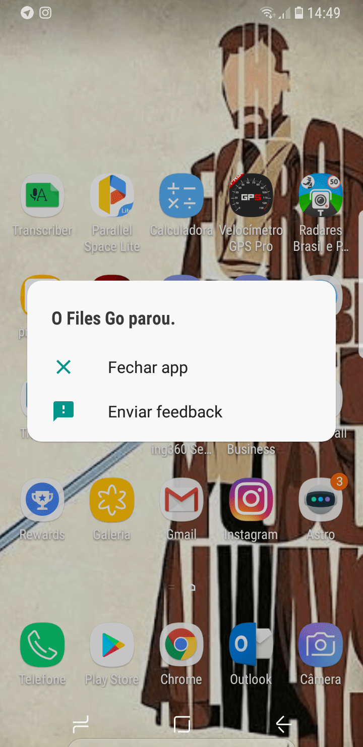 erro de apps fechando sozinho