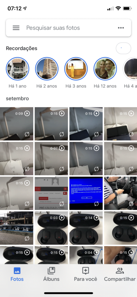 Memórias Google Fotos