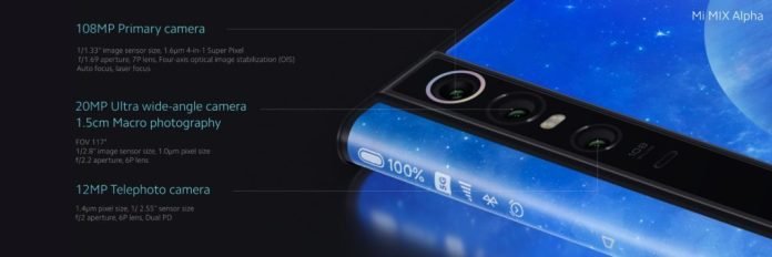 Xiaomi Mi Mix Alpha a única parte que não é vidro é onde está a câmera