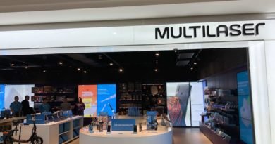 Fachada de loja Multilaser no Shopping Pátio Paulista