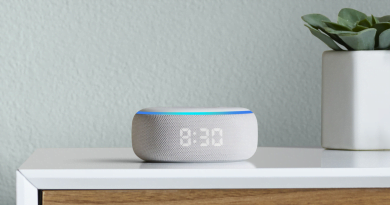 Echo Dot com relógio LED