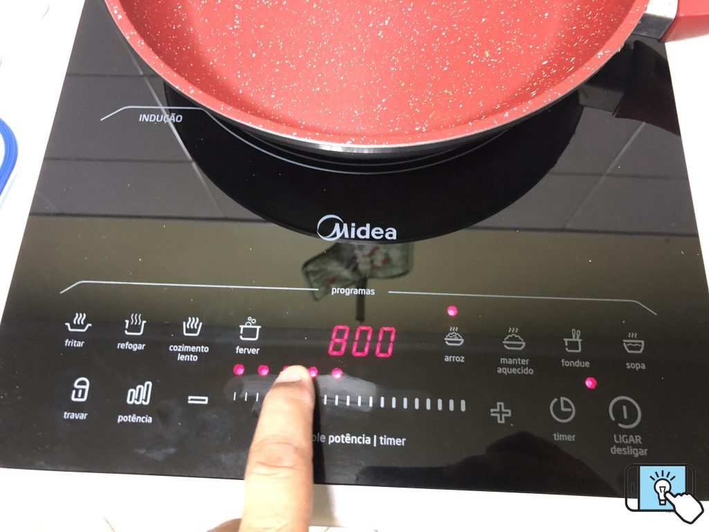 Painel touchCooktop de Indução Midea 1 boca