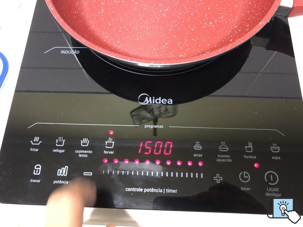 Potencia de calor mostrador do Cooktop de Indução Midea 1 boca