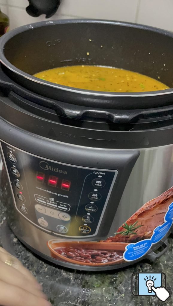 Mostrador aguardando o pré-aquecer para começar a contagem