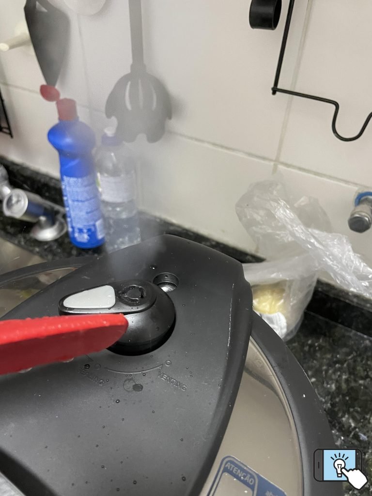 Válvula liberando pressão