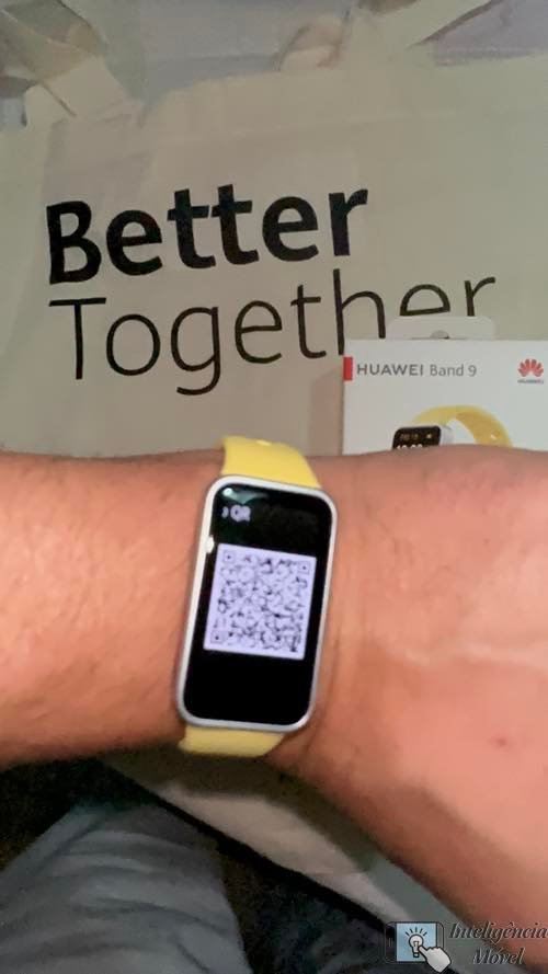 QR code para dar início ao uso da Huawei Band 9