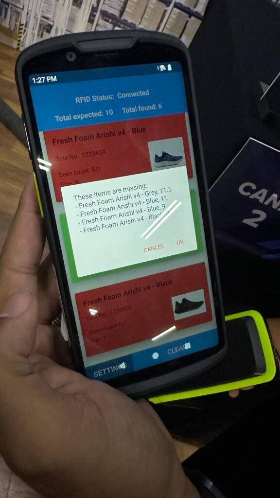 Leitor de etiquetas RFID capaz de monitorar um lote todo de produtos