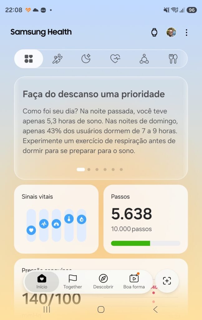Samsung Health vai muito além dos passos