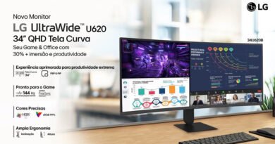 LG lança monitor UltraWide 34U620B-B curvo de 34 polegadas com 144Hz