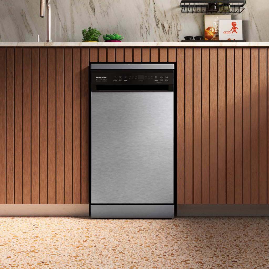 Nova Lava-Louças 11 Serviços (BLF45), disponível nas cores Black Inox, Inox e Branco,