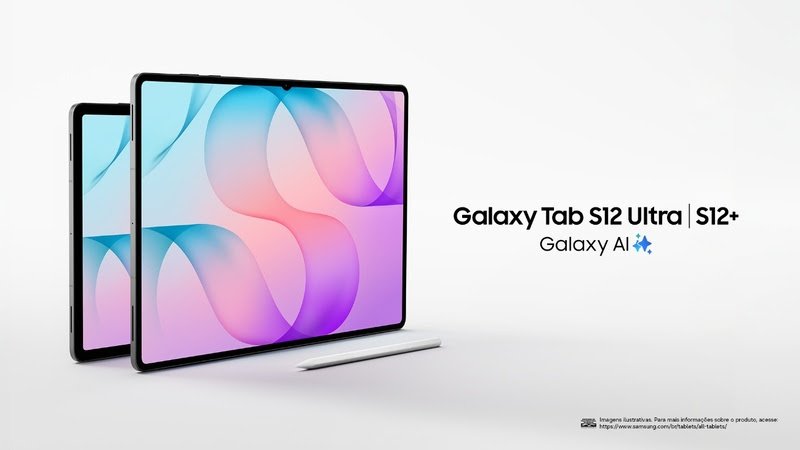 Galaxy Tab S12 Ultra e Galaxy Tab S12+ combinam tela ampla, design ultrafino e S Pen para diferentes experiências de produtividade | Imagem meramente ilustrativa